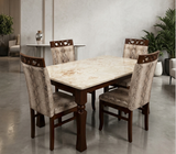 Comfy Royale Marble 4-Seater Dining Table – Premium Marble Dining Table in Hyderabad by ComfyTech