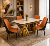 Comfy Luxe Marble 4-Seater Dining Table – Premium Marble Dining Table in Hyderabad by ComfyTech