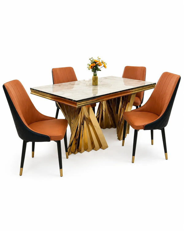 Comfy Luxe Marble 4-Seater Dining Table - Comfy Tech