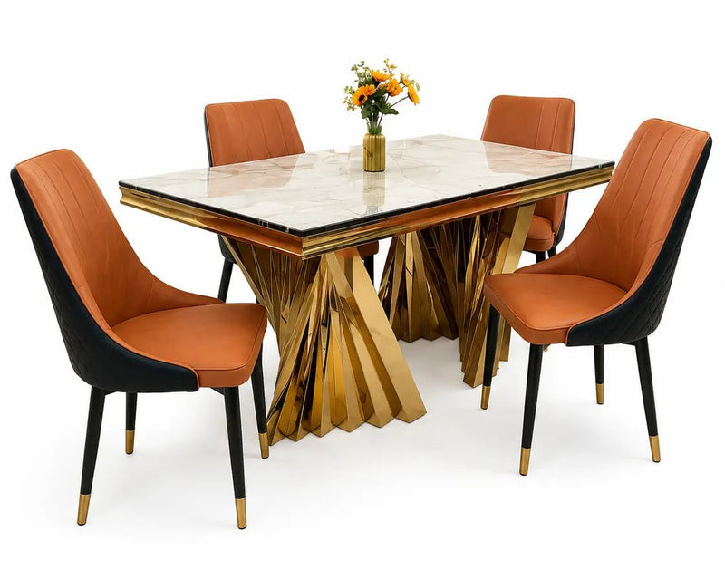Comfy Luxe Marble 4-Seater Dining Table in Hyderabad